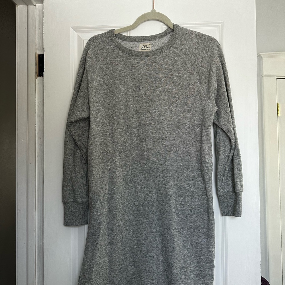 J. Crew Heather Gray Vintage Fleece Tunic or Dress Crewneck Sweatshirt